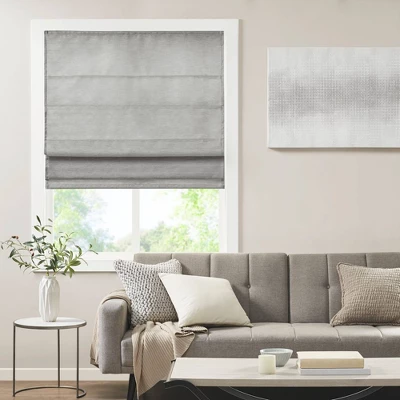 Aberdeen Printed Faux Silk Room Darkening Cordless Roman Blinds And Shade Gray 12 Aberdeen Printed Faux Silk Room Darkening Cordless Roman Blinds And Shade Gray - Image 10