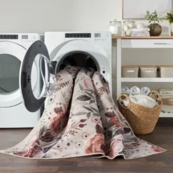 Nourison Washables Floral Indoor Non-Skid Area Rug -Home Improvement Store GUEST af723828 ca26 4a6e 9021 beaac47ce03d