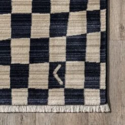 Dominique Abstract Checkered Fringe Area Rug -Home Improvement Store GUEST b050052c ff3e 4a37 8a11 64ad80e84f33