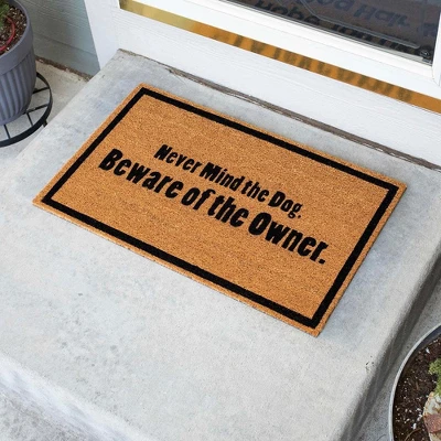 BirdRock Home Beware Of Owner Coir Front Door & Entry Doormat - 18" X 30" 7 BirdRock Home Beware Of Owner Coir Front Door & Entry Doormat - 18" X 30" - Image 5