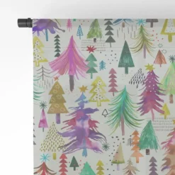 Ninola Design Christmas Trees Simply Modern Single Panel Sheer Window Curtain - Deny Designs -Home Improvement Store GUEST b25858bc 6e8d 4b18 bf3e 417372e1d782
