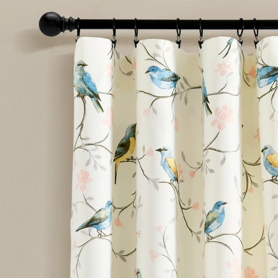 Lush Décor Botanical Bird And Flower Light Filtering Window Curtain Panels Multi 52x84 Set 7 Lush Décor Botanical Bird And Flower Light Filtering Window Curtain Panels Multi 52x84 Set - Image 5