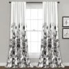 Home Boutique Zuri Flora Light Filtering Window Curtain Panels White/Black 52X84 Set -Home Improvement Store GUEST b2c5f6fe 4974 4315 bdef ee05d7e40652