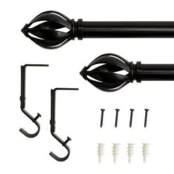 Decorative Drapery Single Rod Set With Acron Cage Finials Oil Rubbed Bronze - Lumi Home Furnishings 10 Decorative Drapery Single Rod Set With Acron Cage Finials Oil Rubbed Bronze - Lumi Home Furnishings -Home Improvement Store GUEST b2c80ef7 24c0 4143 b984 3ceca9f1d229