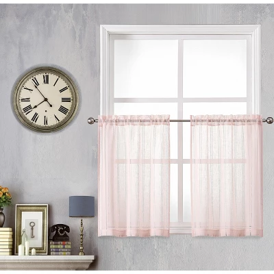 Kate Aurora Modern Chic Complete 4 Piece Striped Sheer Kitchen Curtain Tier & Valance Set 3 Kate Aurora Modern Chic Complete 4 Piece Striped Sheer Kitchen Curtain Tier & Valance Set