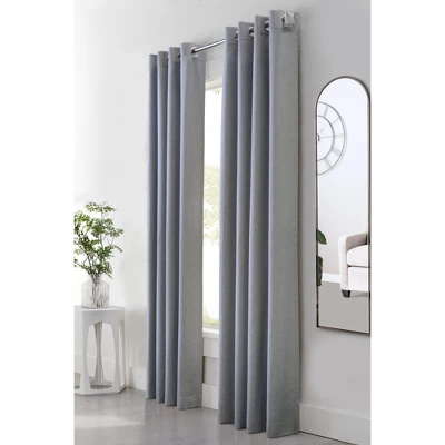Habitat Margaret Light Filtering Provide Daytime Privacy Woven Textured Pattern Grommet Curtain Panel Grey 6 Habitat Margaret Light Filtering Provide Daytime Privacy Woven Textured Pattern Grommet Curtain Panel Grey - Image 4