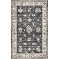 NuLOOM Mollie Machine Washable Traditional Border Area Rug -Home Improvement Store GUEST b3ac594b 6d72 46fa b2a7 0650033d115c