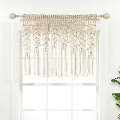 30"x40" Boho Macrame Leaf Cotton Kitchen Curtain Valance - Lush Décor 8 30"x40" Boho Macrame Leaf Cotton Kitchen Curtain Valance - Lush Décor - Image 7