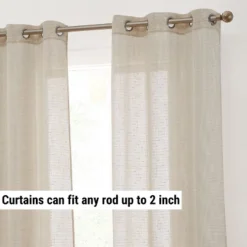 HLC.ME Emily Faux Linen Semi Sheer Light Filtering Grommet Lightweight Window Curtains Drapery Panels, Set Of 2 17 HLC.ME Emily Faux Linen Semi Sheer Light Filtering Grommet Lightweight Window Curtains Drapery Panels, Set Of 2 -Home Improvement Store GUEST b610d495 53af 49ed b82a a37ed72c7f26