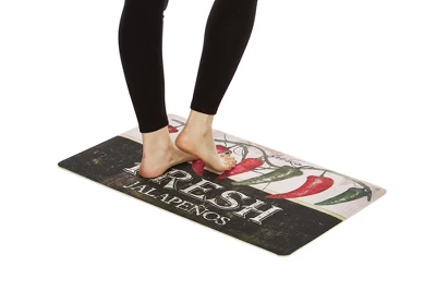 J&V TEXTILES 18" X 30" Cushioned Kitchen Floor Standing Mat (Jalapenos) 3 J&V TEXTILES 18" X 30" Cushioned Kitchen Floor Standing Mat (Jalapenos)