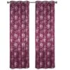Floral Metallic Blackout Grommet Curtain Panels (Set Of 2)