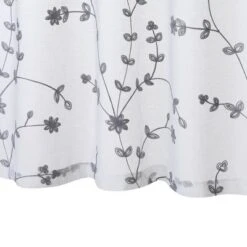 Trinity Sheer Curtains Leaves Embroidered Kitchen Curtains Rod Pocket Faux Linen Textured Window Treatments, Set Of 2 -Home Improvement Store GUEST b8a57a4a 20ca 468a 8194 c02d7741a3cd