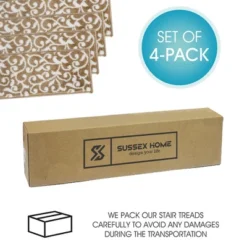 Sussexhome Leaves Collection Non-Slip Carpet Stair Treads, 9" X 28" -Home Improvement Store GUEST b96598f8 19f4 4002 85b5 4c791729225d