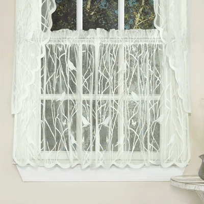 Sweet Home Collection | Knit Lace Polyester SongBird Motif Kitchen Window Curtain 3 Sweet Home Collection | Knit Lace Polyester SongBird Motif Kitchen Window Curtain