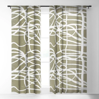 Ninola Design Japandi Minimal Marker Beige Single Panel Sheer Window Curtain - Deny Designs 3 Ninola Design Japandi Minimal Marker Beige Single Panel Sheer Window Curtain - Deny Designs