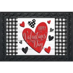 Checkered Valentine Doormat Indoor Outdoor 30" X 18" Briarwood Lane
