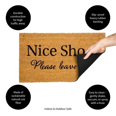 Evergreen Flag Funny Welcome Mat Coir Doormat | 28" X 16" Front Door Mat Outdoor Entrance | No Slip Door Rugs Entryway Indoor | Nice Shoes 6 Evergreen Flag Funny Welcome Mat Coir Doormat | 28" X 16" Front Door Mat Outdoor Entrance | No Slip Door Rugs Entryway Indoor | Nice Shoes - Image 4