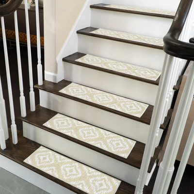 SussexHome Tetra One Design Cotton Anti-Slip Stair Treads, 9” X 28“ 5 SussexHome Tetra One Design Cotton Anti-Slip Stair Treads, 9” X 28“ - Image 3