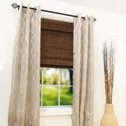 Radiance Brooklyn 35.5-in Cordless Cocoa Bamboo Roman Shade