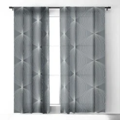 Color Poems Geometric Orb Pattern IX 50" X 84" Single Panel Room Darkening Window Curtain - Society6
