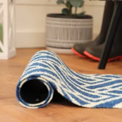 2'x3' ColorStar Deco Grid Door Mat Navy - Bungalow Flooring -Home Improvement Store GUEST be9a7f01 7d9a 4aef 9f52 0646f6e3ad44