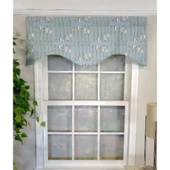 RLF Home Paddle Away Cornice 100% Cotton With Fully Lined 3" Rod Pocket Valnance For Windows 50" X 17" Spa