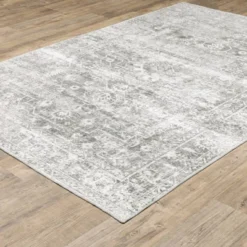 Micah Washable Distressed Oriental Indoor Area Rug Gray/Ivory - Captiv8e Designs -Home Improvement Store GUEST c05f089b 7f0f 4936 822c f44d2d4fe3eb