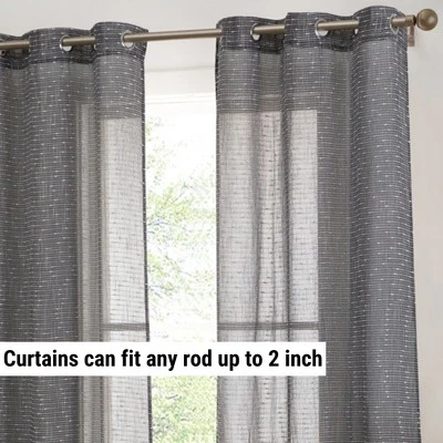 HLC.ME Emily Faux Linen Semi Sheer Light Filtering Grommet Lightweight Window Curtains Drapery Panels, Set Of 2 14 HLC.ME Emily Faux Linen Semi Sheer Light Filtering Grommet Lightweight Window Curtains Drapery Panels, Set Of 2 - Image 12
