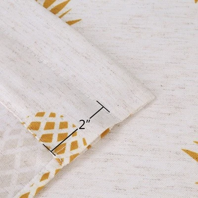 Trinity Pineapple Print Linen Blend Kitchen Tier Curtains For Bathroom Small Half Window Cafe 7 Trinity Pineapple Print Linen Blend Kitchen Tier Curtains For Bathroom Small Half Window Cafe - Image 5