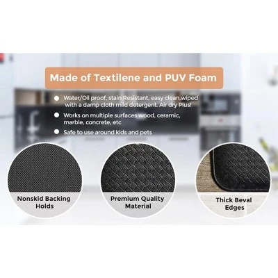 J&V TEXTILES 20" X 39" Comfort Collection Anti-Fatigue Kitchen Floor Mat (Floral) 4 J&V TEXTILES 20" X 39" Comfort Collection Anti-Fatigue Kitchen Floor Mat (Floral) - Image 2