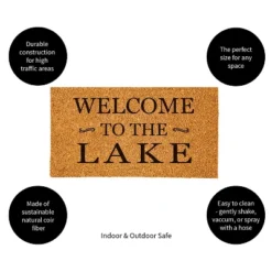 Evergreen 16 X 28 Inches Welcome To The Lake Door Mat | Non-Slip Rubber Backing | Dirt Catching Natural Coir | Indoor And Outdoor Home Decor -Home Improvement Store GUEST c200477e 72d7 4aa0 b41b 4a66a3258887