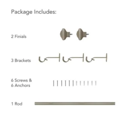 Florence 1" Window Drapery Single Curtain Rod With Stacked Square Finial - Elrene Home Fashions -Home Improvement Store GUEST c33fc3bb 4b5e 49c0 ba96 b4400846f089