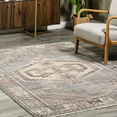 Nuloom Zelie Vintage 4x6 Indoor Area Rug For Living Room Bedroom Dining Room Kitchen, Blue/Ivory 10 Nuloom Zelie Vintage 4x6 Indoor Area Rug For Living Room Bedroom Dining Room Kitchen, Blue/Ivory - Image 8
