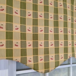 RLF Home 100% Cotton Cherry Squares Regal With Poly/Cotton Lining Rod Pocket Valance 50" X 15" Green -Home Improvement Store GUEST c581f779 5ee6 4ef5 8f45 80970eda313a