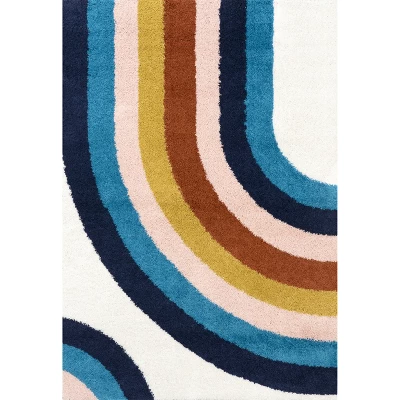 NuLOOM Ela Half Rainbow Shag Area Rug 13 NuLOOM Ela Half Rainbow Shag Area Rug - Image 11