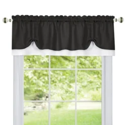 Collections Etc Darcy Two-Tone Rod Pocket Window Curtain Valance With Pick-Up Accents, Home Décor For Any Room -Home Improvement Store GUEST c7beea47 165c 43d7 b004 6a11c7840415