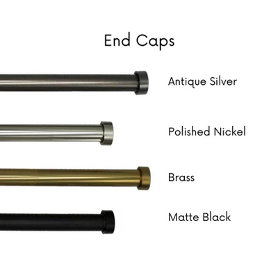 Linen Avenue End Cap Single And Double Window Curtain Rod Set 3 Linen Avenue End Cap Single And Double Window Curtain Rod Set