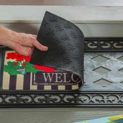 Evergreen Black Fleur Scroll Sassafras Floor Mat Indoor Outdoor Rubber Tray 18"x30" Fits Sassafras Inserts 10"x22" Black -Home Improvement Store GUEST c8818e92 b0a1 41ce b055 beb8ea4bbb04