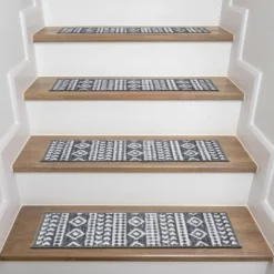 World Rug Gallery Geometric Bohemian Non-Slip Stair Treads -Home Improvement Store GUEST c8ed4ac6 95eb 4857 99b4 89b907c0069f
