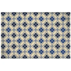 FlorArt Palisades Low Profile Easy Clean Kitchen Mat Blue/Cream - Bungalow Flooring -Home Improvement Store GUEST c9512762 7721 4e54 a3a7 4e4e5afb4d85