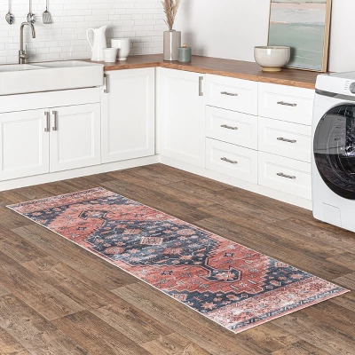 NuLOOM Medallion Bordered Machine Washable Area Rug 3 NuLOOM Medallion Bordered Machine Washable Area Rug