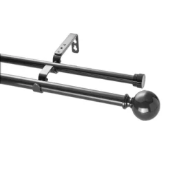 Ball Drapery Double Rod Set Oil Rubbed Bronze - Lumi Home Furnishings