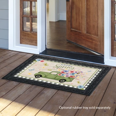 Happy Spring Pickup Truck Floral Doormat Indoor Outdoor 30" X 18" Briarwood Lane 4 Happy Spring Pickup Truck Floral Doormat Indoor Outdoor 30" X 18" Briarwood Lane - Image 2