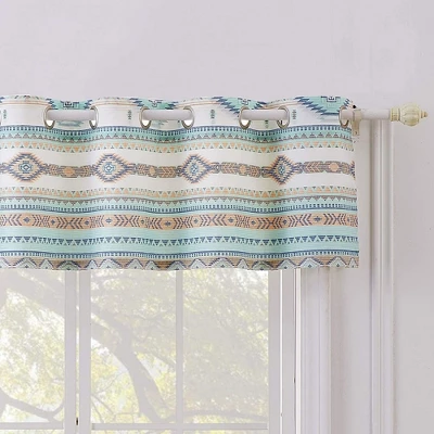 Phoenix Window Valance 84in X 16in + 1in Turquoise By Barefoot Bungalow 3 Phoenix Window Valance 84in X 16in + 1in Turquoise By Barefoot Bungalow