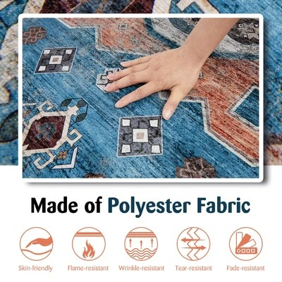 Costway Area Rug 5' X 7' Distressed Vintage Home Carpet Living Room Bedroom Non-Shedding 7 Costway Area Rug 5' X 7' Distressed Vintage Home Carpet Living Room Bedroom Non-Shedding - Image 5