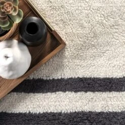 Lauren Liess X RugsUSA - Striped Wool Machine Washable Area Rug -Home Improvement Store GUEST cbfb7a9a 8b92 4631 b278 4e4a28166d6f