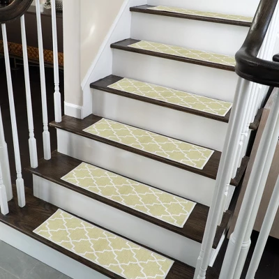 SussexHome Lattice Design Cotton Anti-Slip Stair Treads, 9” X 28“ 4 SussexHome Lattice Design Cotton Anti-Slip Stair Treads, 9” X 28“ - Image 2