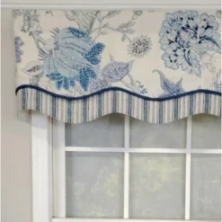 RLF Home 3" Rod Pocket High Quality Fabric Chloe Glory Valance For Windows 50" X 16" Blue -Home Improvement Store GUEST d00ae132 3a4f 4c77 905f ba05f25cbf8c