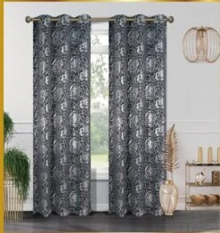 Floral Metallic Blackout Grommet Curtain Panels (Set Of 2) -Home Improvement Store GUEST d1934671 8601 44fb b51f 09735259c61b