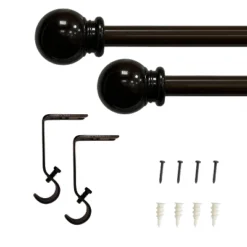 Ball Drapery Rod Set Brown - Lumi Home Furnishings -Home Improvement Store GUEST d472ac10 b4be 4ac7 93da f54363d6a088